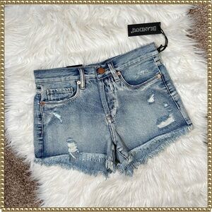 Blank NYC Distressed Denim Shorts Mid Rise Size 24
